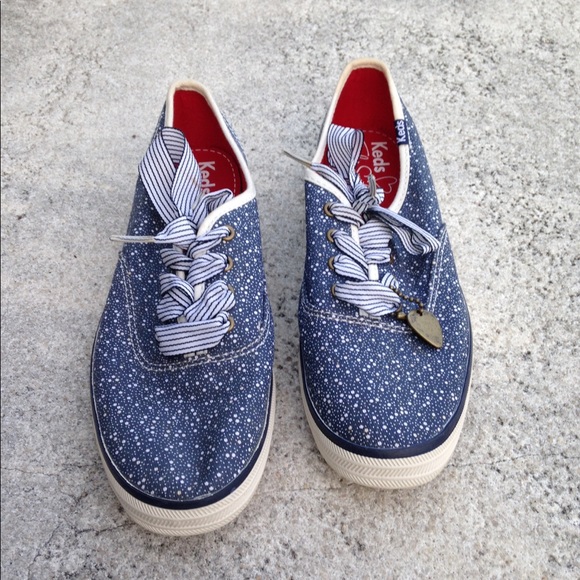 blue and white keds